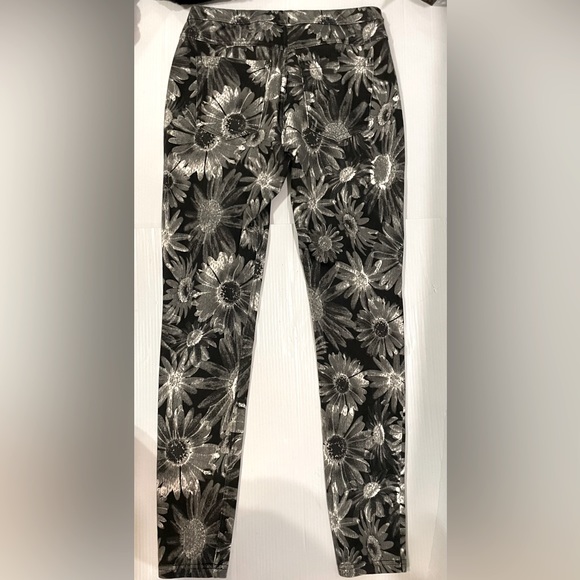 HUE Denim Print Skinny Jeans Leggings w/Stretch Blk /Gray / White Women’s S - Picture 3 of 15